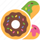 donut, doughnut, sweet, cream, bakery
