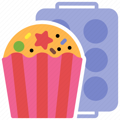Muffin, cake, cupcake, sweet, baking, tin icon - Download on Iconfinder