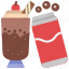 ice, cream, float, coke, cola, beer, can 