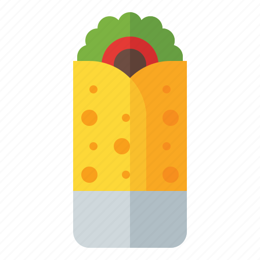 Burrito, mexican, food, wrap, tortilla, meal, beans icon - Download on Iconfinder