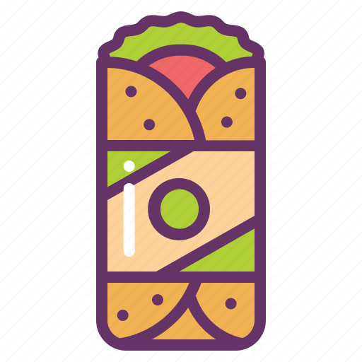 Burrito, fast, food, wrap icon - Download on Iconfinder