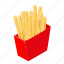 fast, food, french, fries, isometric, potato, snack 