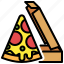 pizza, slice, pepperoni, bread, italian, tomato, box 