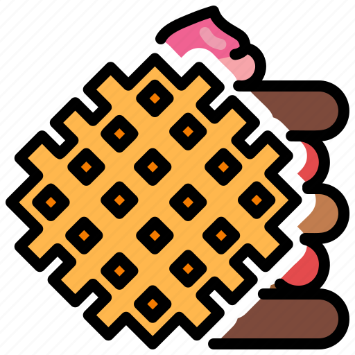 Waffle, dessert, bread, ice, cream, wafer icon - Download on Iconfinder