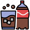 cola, soda, iced, bottle, softdrink