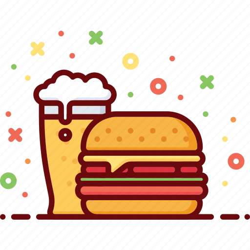 Alcohol, beer, burger, drink, fast food, hamburger icon - Download on Iconfinder