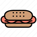 food, hotdog, meal, sandwich, sausage