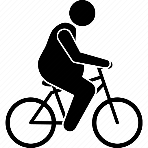 Fat, man, riding, bicycle, cycling, overweight, obese icon - Download on Iconfinder