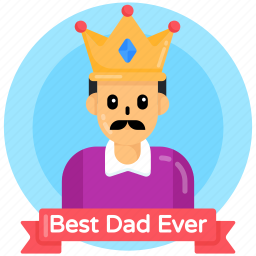 Best dad, best father, king father, king dad, man icon - Download on Iconfinder