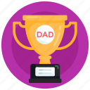 award, dad trophy, reward, winner cup, best father trophy