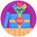 surprise, gift for dad, flowers, present, gift box
