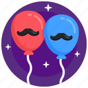 balloons, father day balloons, moustache balloons