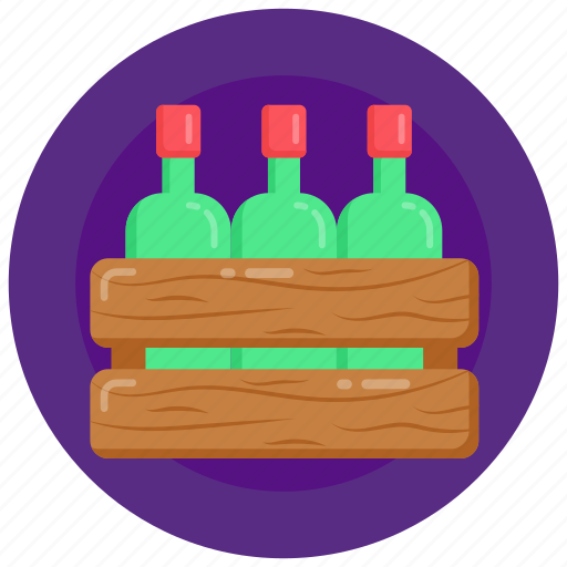 Wine bottles, bottles crate, beer kit, beverages kit, bottles pack icon - Download on Iconfinder