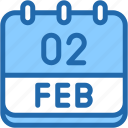 calendar, febraury, two, 2, date, monthly, time, month, schedule