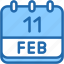 calendar, febraury, eleven, date, monthly, time, and, month, schedule 