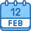 calendar, febraury, twelve, date, monthly, time, and, month, schedule 