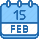 calendar, febraury, fifteen, date, monthly, time, and, month, schedule