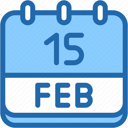 Calendar, febraury, fifteen, date, monthly, time, and icon - Download on Iconfinder