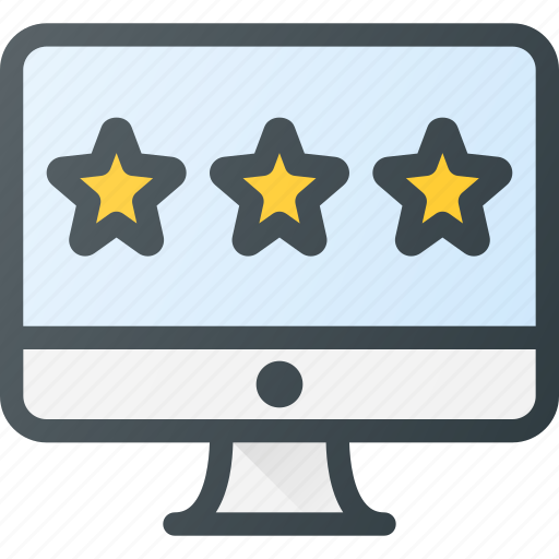 Computer, desktop, feedback, rating, stars icon - Download on Iconfinder