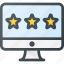 computer, desktop, feedback, rating, stars 