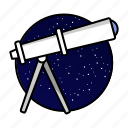 telescope, small, astronomy, space, planet, stars, sky, universe, astronaut