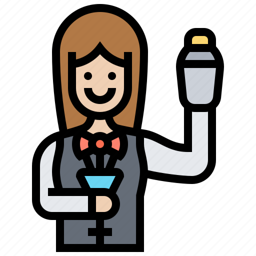 Bartender, female, lounge, service, waitress icon - Download on Iconfinder