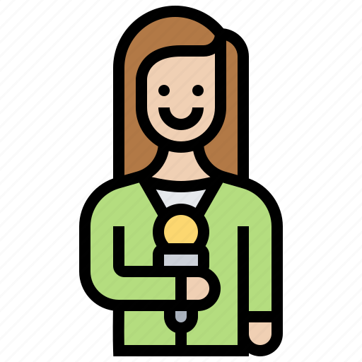 Journalist, lady, press, professional, reporter icon - Download on Iconfinder