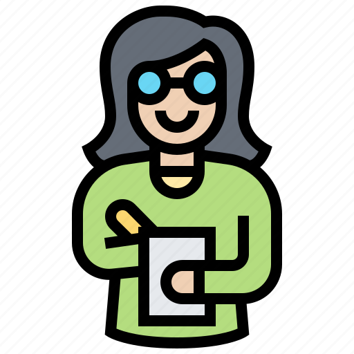 Freelance, journalist, lady, student, writer icon - Download on Iconfinder