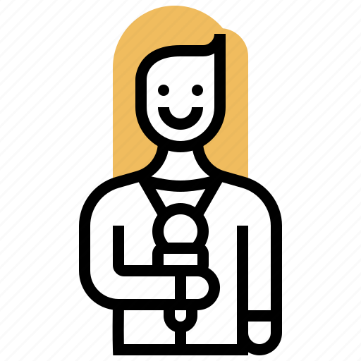 Journalist, lady, press, professional, reporter icon - Download on Iconfinder