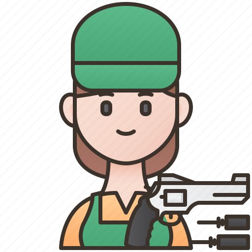 Female, gunsmith, shooter, specialist, weapon icon - Download on Iconfinder