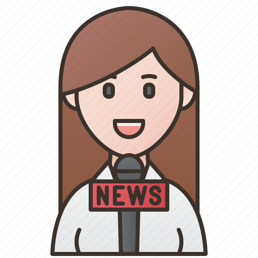 Journalist, news, occupation, reporter, woman icon - Download on Iconfinder