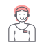 avatar, female, headset, profile, woman 