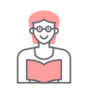 avatar, female, profile, reading, woman