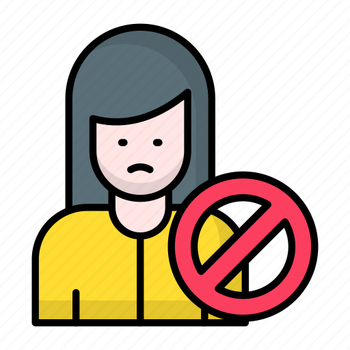 No feminism, female, rights, demotivator, woman, prohibition sign icon - Download on Iconfinder