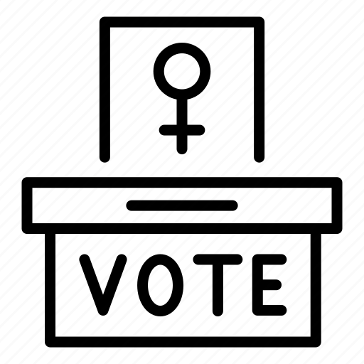 Vote, box, ballot, female, democracy, politic, feminism icon - Download on Iconfinder