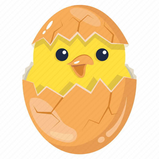 Chick hatching, eggshell, easter egg, chick egg, egg hatch icon - Download on Iconfinder