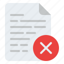 document, error, file, folder, remove