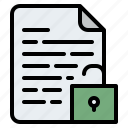 document, file, folder, unlock
