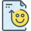 document, face, file, happy, paper, rating 