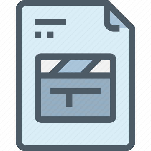 Document, file, media, movie, paper, production, video icon - Download on Iconfinder