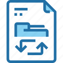 arrow, document, exchange, file, folder, paper
