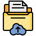 cloud, document, files, folders, paper, sheet, text