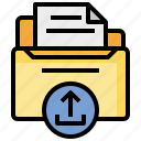 document, files, folders, paper, sheet, text, upload