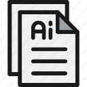 ai, document, extension, file, folder, format