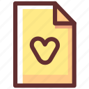 extension, favorite, file, files, heart 