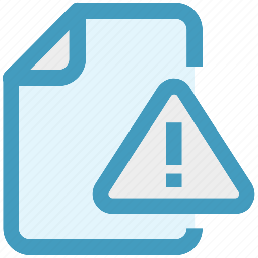 Alert, document, document warning, file, warning icon - Download on Iconfinder