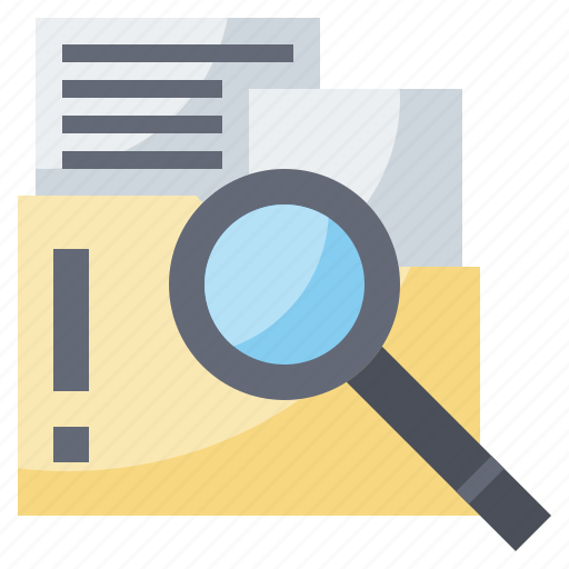 File, folder, glass, magnifying, search, storage icon - Download on Iconfinder