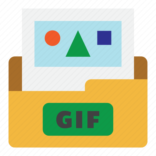Animation image file, extension, extention, file type, flat color, gif
