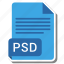 document, extension, folder, paper, psd 