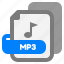 mp3, file, extension, type, filetype, format, document, export, music 